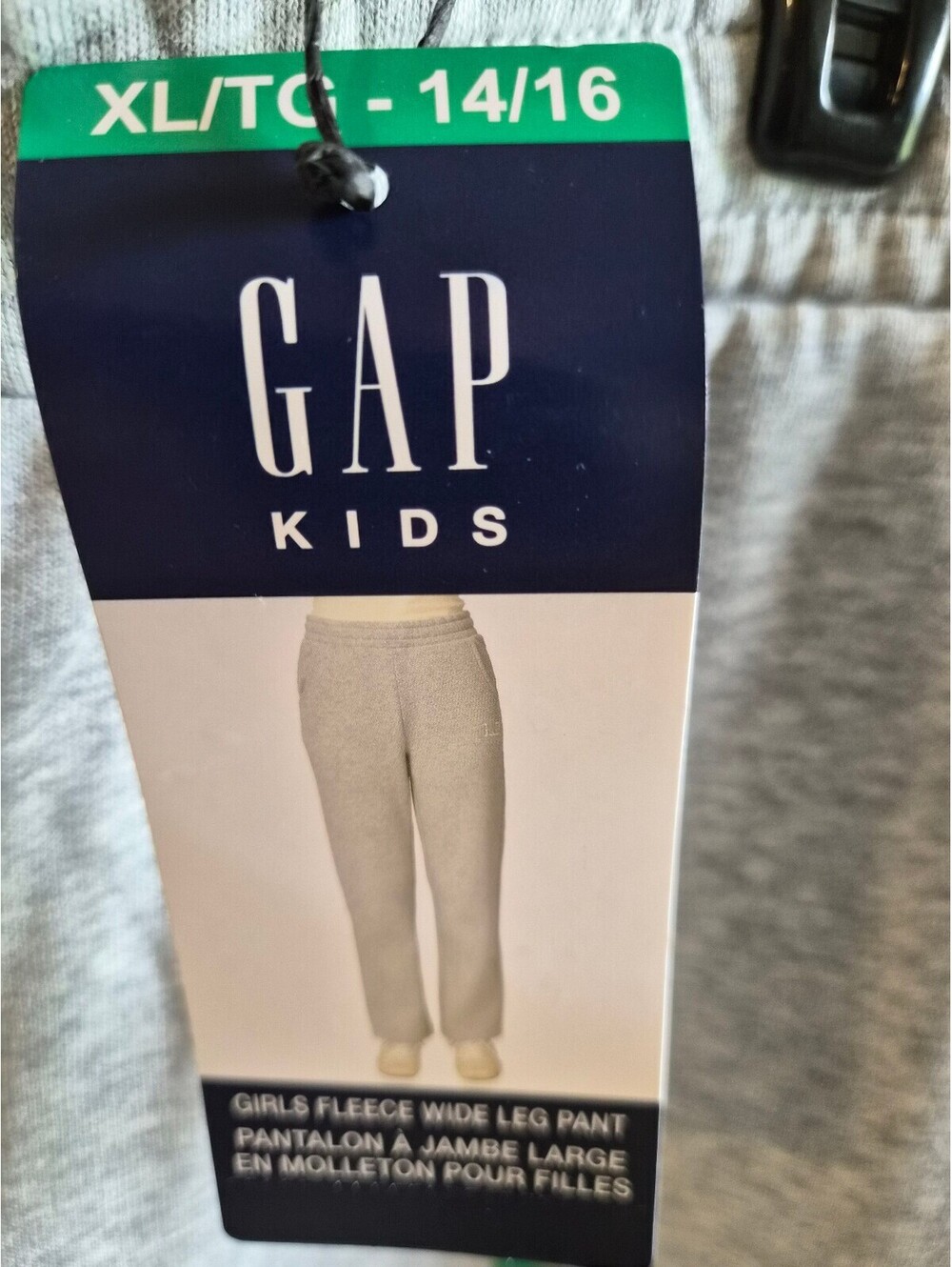 GAP Kids Girls Fleece Wide Leg Pant XL 14/16 Gray 0217
